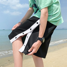 夏季针织短裤潮流宽松垂感卫裤大码排扣裤DS-C407-K21801-P35，男装休闲裤，电商C323-1