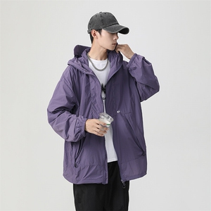港风大码复古山系户外薄款男女连帽防晒服 XZ213-JKFS001-P55控78图片