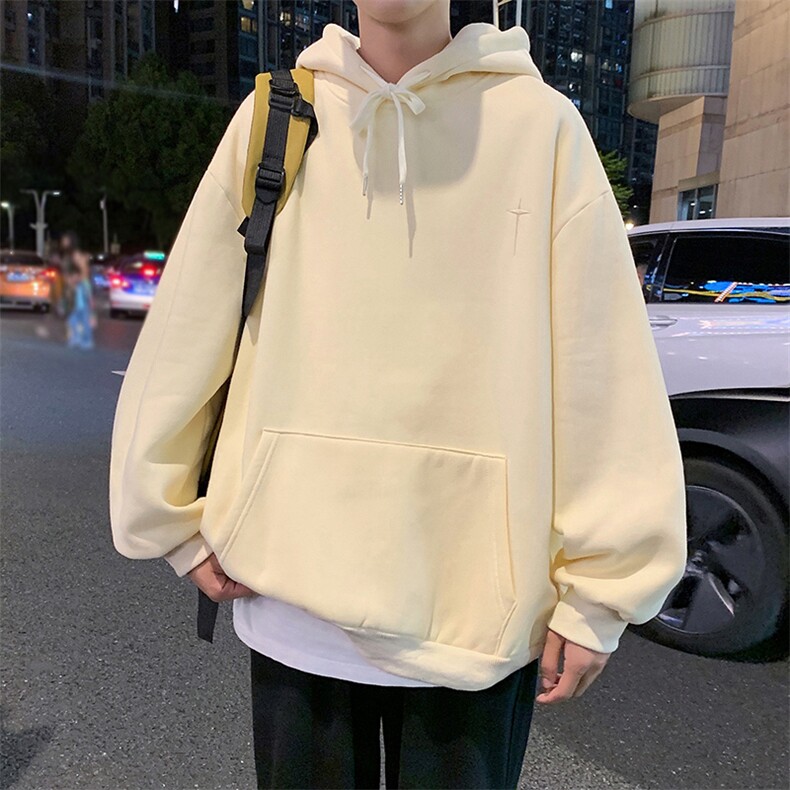 QC5189-TP45控价58港风刺绣连帽卫衣男秋季学生套头外套男,男装卫衣,电商A102-1