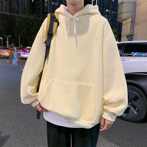 QC5189-TP45控价58港风刺绣连帽卫衣男秋季学生套头外套男