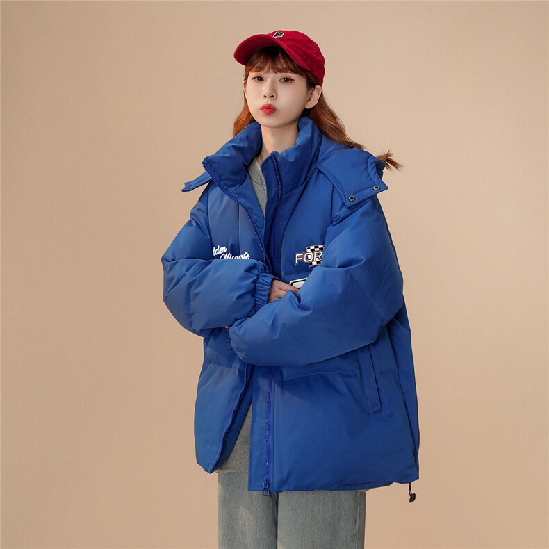 中性22冬季新品设计感潮牌印花加厚连帽面包服棉衣MY209P115控158,男装棉衣,A247A