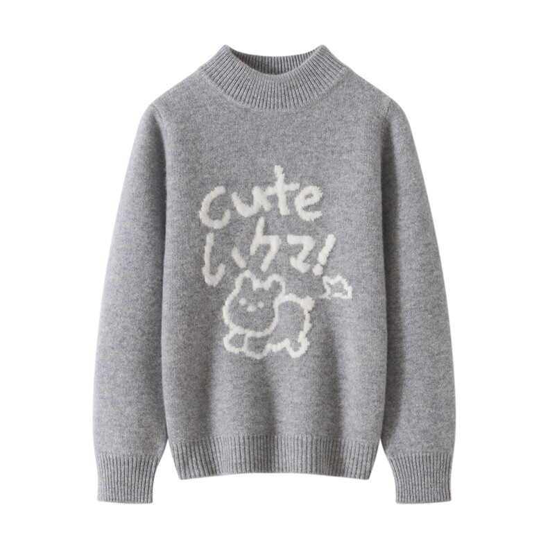 新款百搭小狗刺绣休闲羊毛长袖套衫，童装儿童羊毛衫，顺友羊绒童装