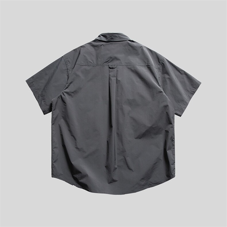 山系户外速干日系机能多口袋男宽松工装短袖衬衫LS2259P40,男装T恤,星座1013-5