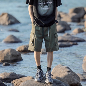主推~日系工装短裤男夏季水洗纯棉五分裤 A404P45图片