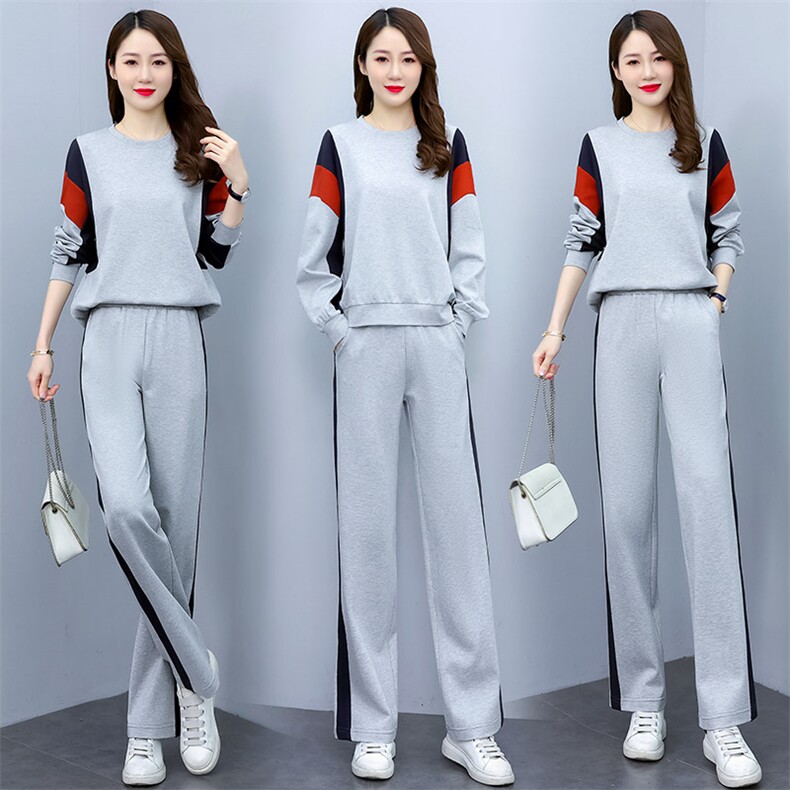 现货套装女2024年春季新款时尚休闲运动气质两件套,女装套装/套裙,星期衣