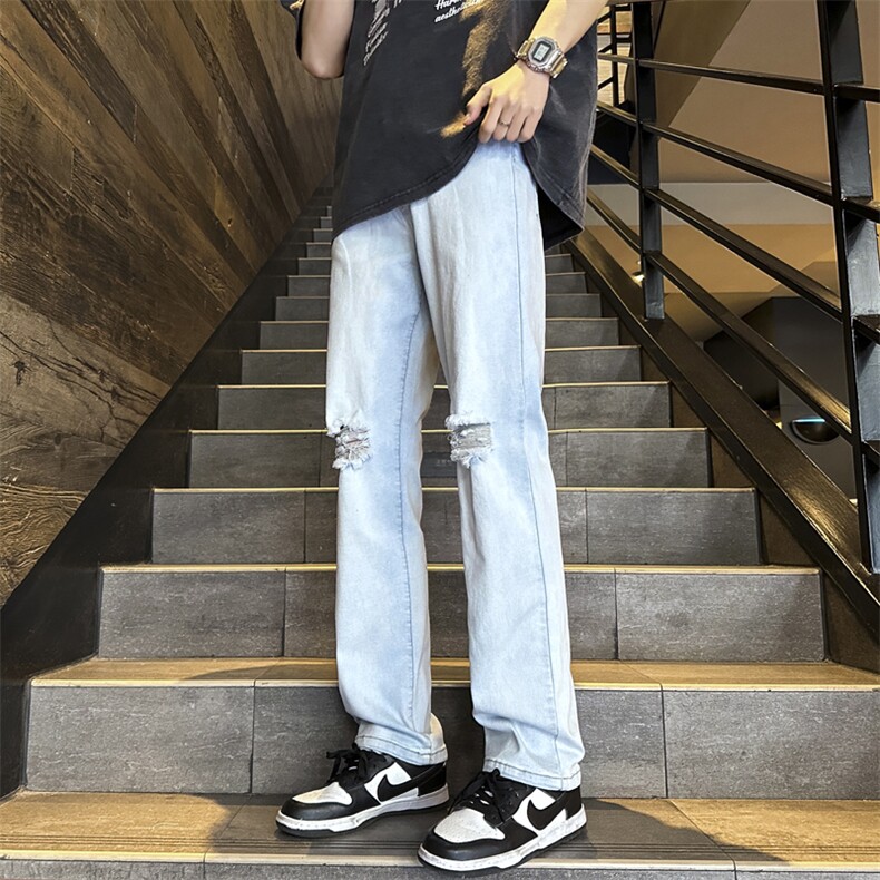 抖音品质破洞牛仔裤男小脚B342-K7040-特P45,男装牛仔裤,电商B342