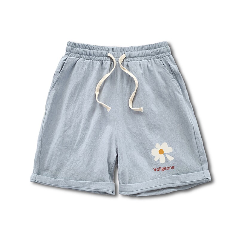 YD33059-P25港风潮牌亚麻短裤男大码棉麻五分裤男中裤沙滩裤,男装休闲裤,电商A040