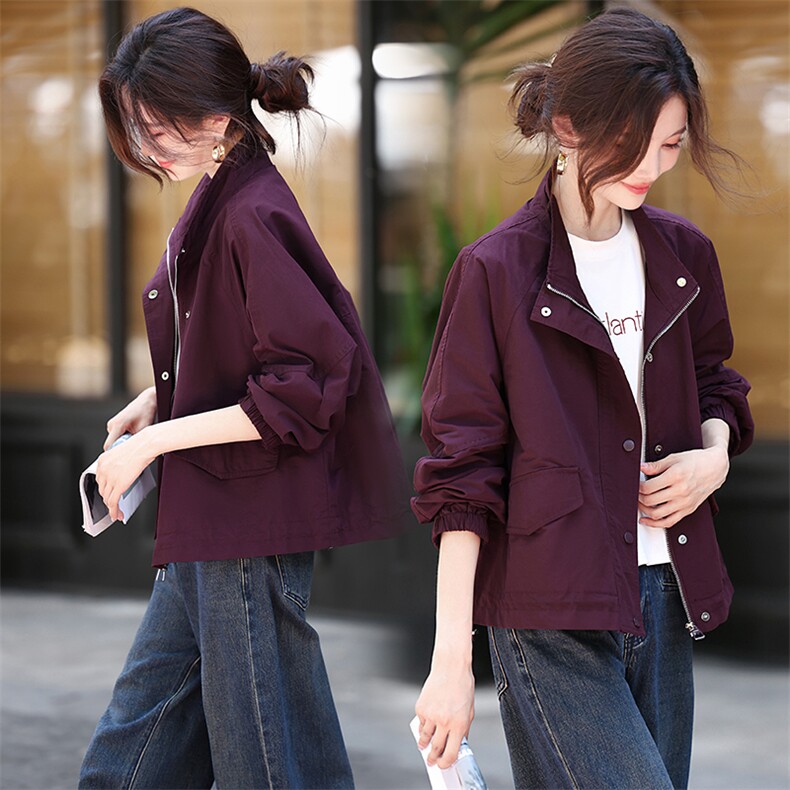 短款风衣外套女2025年秋季新款女装气质小个子休闲时尚上衣，女装风衣，鑫源服饰