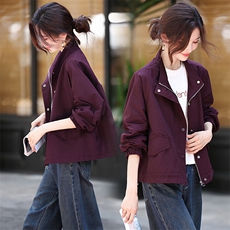 短款风衣外套女2025年秋季新款女装气质小个子休闲时尚上衣，女装风衣，鑫源服饰