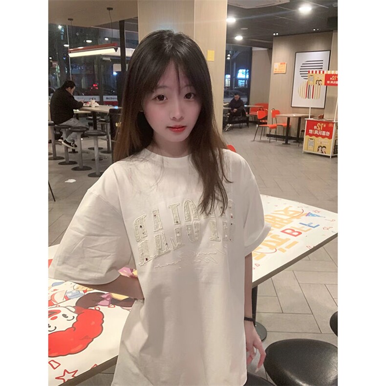 万针全刺绣工艺抖音得物高品质260克重磅纯棉双纱美式高街短袖T恤,男装T恤,电商A486-1