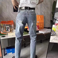 1506-1/KT10531/P47高腰宽松阔腿牛仔拖地裤显瘦垂感设计感口袋，男装休闲裤，星座1506-1
