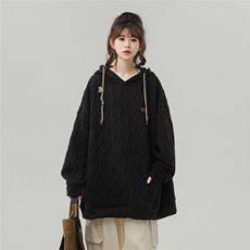 2025连帽立体菱形花纹卫衣女成分:98%聚酯纤维2%氨纶WY77047P75控，男装卫衣，星座227-7