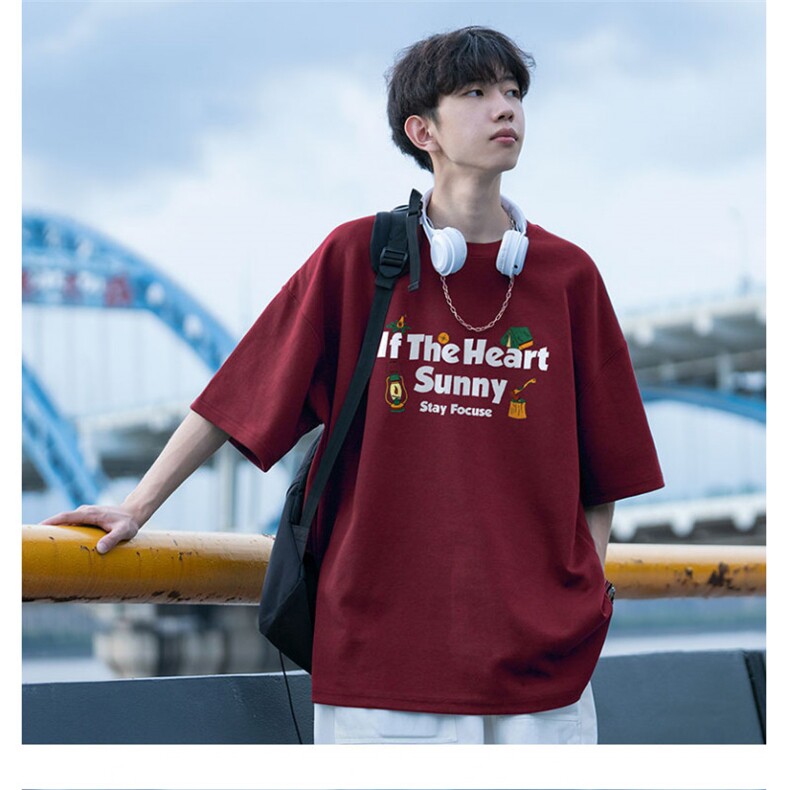 1506-1/TH12191/P30紧密赛络纺宽松休闲字母t恤男生新款t恤五分袖,男装T恤,星座1506-1