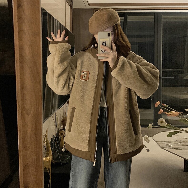 羊羔绒外套女冬季加绒加厚宽松学生羊羔毛棉服保暖棉衣C549-P120,男装棉衣,星座911-2(原星座613-2）