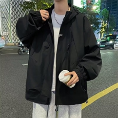美式机能风冲锋衣外套男秋冬潮牌痞帅连帽防水休闲夹克W6109-P60，男装夹克，星座412-3