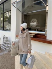 冬季新款加绒卫衣，女装卫衣/绒衫，卡希妮(5F)