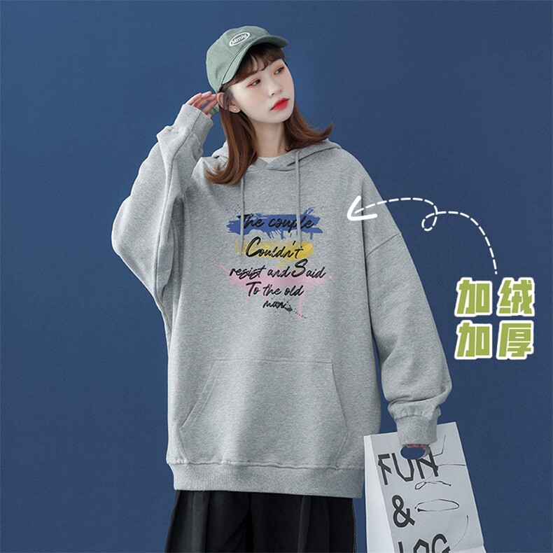 中性秋季潮流英文印花上衣宽松连帽卫衣W226JRP35控58加绒P45,男装卫衣,A247A