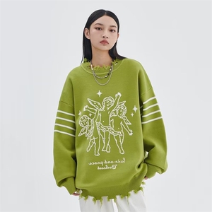 时尚破洞大毛衣女款设计感韩系慵懒风2025秋冬季设计感小众针织潮