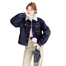 现货2D078-Y3375-P205K318牛仔羊羔毛，女装棉衣/棉服，2D078