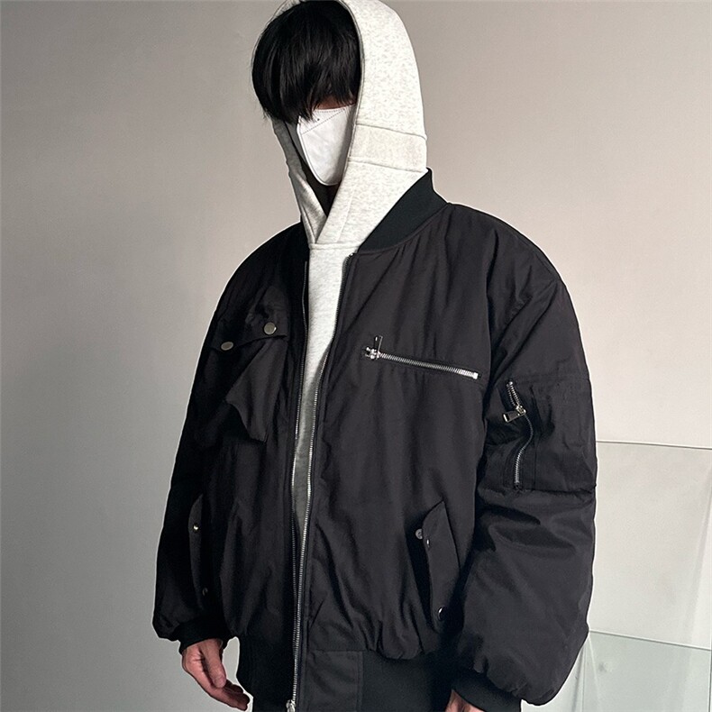 网图高街飞行员夹克棉服外套男冬季潮牌工装棒球棉服MY857-P105,男装夹克,星座1001-1