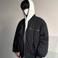 网图高街飞行员夹克棉服外套男冬季潮牌工装棒球棉服MY857-P105，男装夹克，星座1001-1
