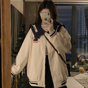 A346-P100 学院风外套洋气学生潮宽松棒球服夹克水手服图片