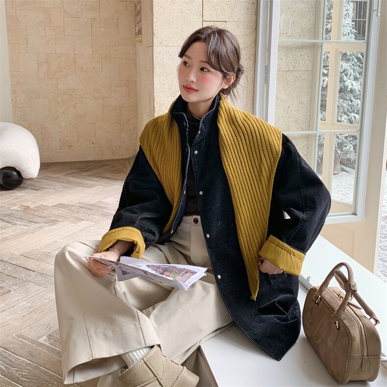 有货灯芯绒内里新标90绒外套+围巾2C090-8999-P315-K478,女装羽绒服,2C090