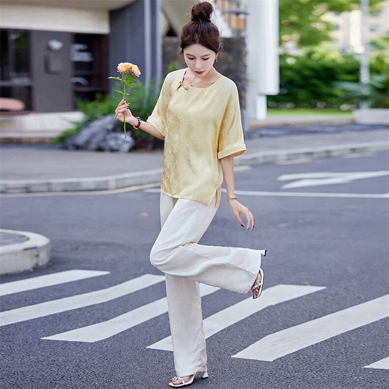 新中式国风时尚套装女2025年新款夏季复古洋气减龄改良旗袍两件件,女装套装/套裙,新依时派