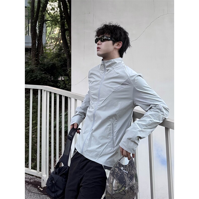 春夏款高品质冰感速干防晒服休闲户外运动外套透气弹力机能风夹克图片