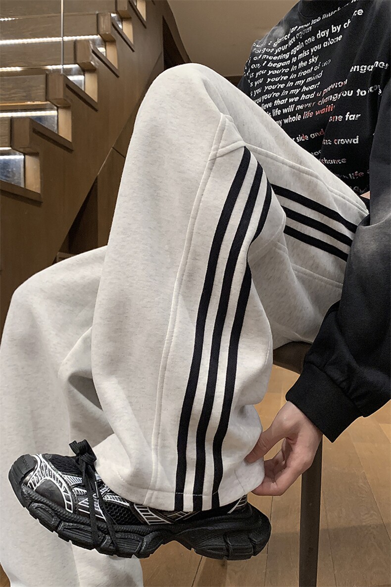 大货足2026新款男百搭条纹秋冬宽松运动裤X416b-1-KL910-p50限78,女装休闲裤,星座416B-1