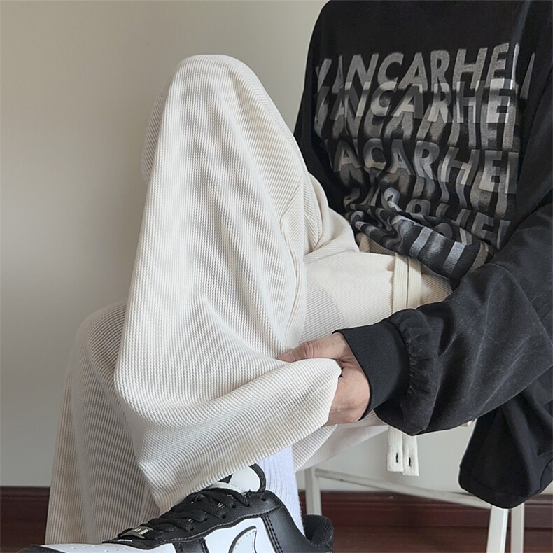 秋季纯色休闲裤男宽松拖地裤潮流灯芯绒直筒卫裤K9911-特P35控58，男装休闲裤，星座209-2