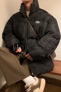 小众棉袄加厚外套港风日系棉衣纯色棉服大码1016-1 W70 P128 K158图片