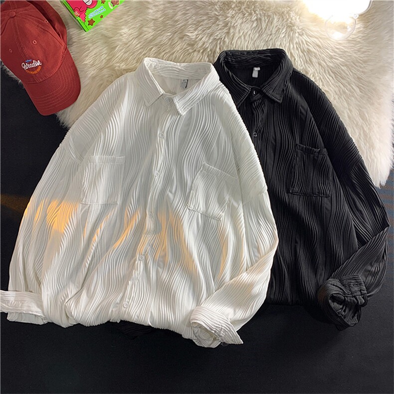 长袖衬衫男港风日系春季韩版潮流帅气衬衣M57P46,男装衬衫,星座1116-2