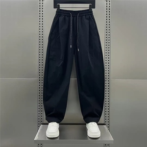2025新款宽松机车裤男电焊耐磨百搭裤子立体显高坠感阔腿弯刀长裤图片