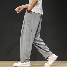 夏季中国风大码宽松休闲裤男薄款亚麻裤子QT6008-1-K031，男装休闲裤，电商A008