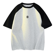 白花灰拼黑袖