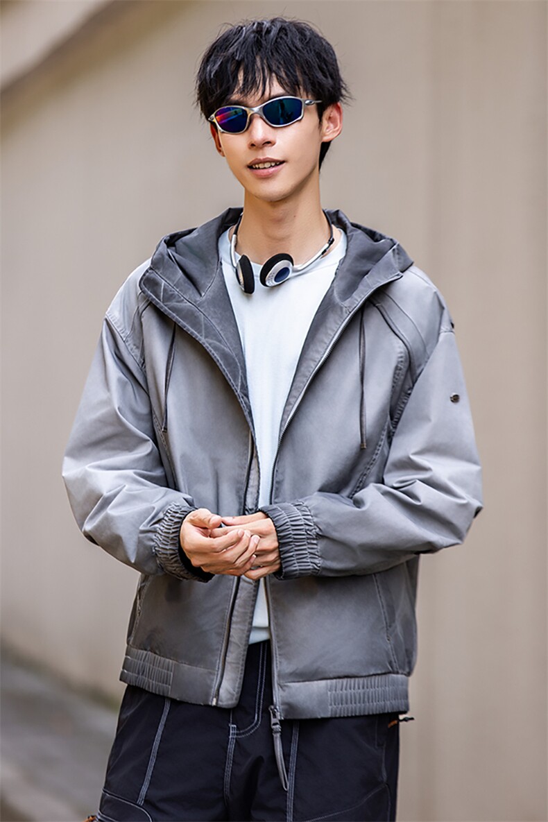 【限价289】2025秋季渐变色潮牌高端上衣宽松户外防风长袖外套男,女装短外套,电商D215