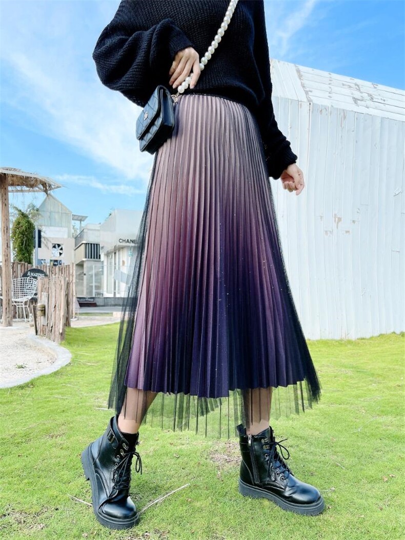 冬季半裙，裤子，女装半身裙，浪漫流纱