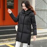 中长款长袖2020年冬季直筒连帽棉衣/棉服拉链百搭，女装棉衣/棉服，雪樱依海