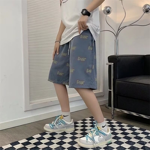 高街休闲短裤男韩版潮流字母印花2024夏季新款ins五分裤K5095-P24图片