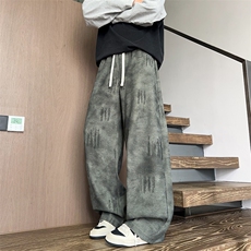 K25105特批25控49秋季新款潮牌扎染休闲裤男慵懒美式直筒裤男裤子，男装休闲裤，电商D229A