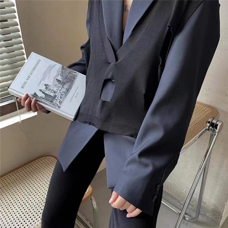 JY设计师款真两件套西装，女装西装，JY.OUBEN