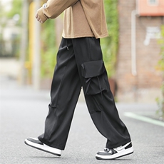 美式复古工装牛仔裤大码胖辣妹高腰宽松阔腿多巴胺裤子，男装休闲裤，星座716-2