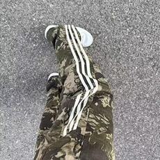 复古三条杠迷彩冲锋裤男女夏季新款宽松直筒阔腿休闲运动伞兵长裤，男装休闲裤，星座506A