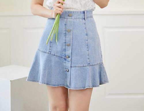 鱼尾牛仔短裙，女装，慕尚依依