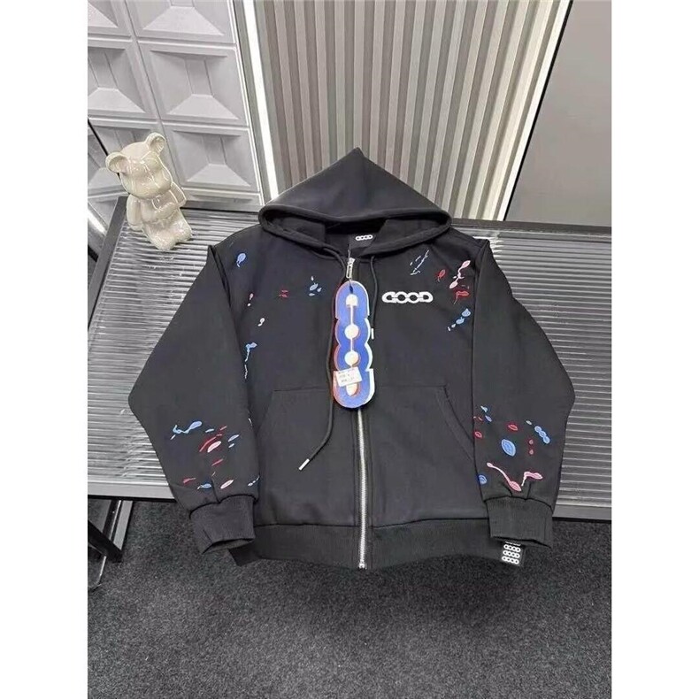 1506/QSA1840/P57新款卫衣港风帽卫衣开衫男女同款潮流帅气百搭图片