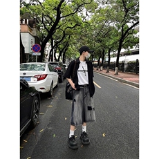 【有货】DK2611-特P38美式高街ins破洞水洗牛仔短裤男女夏七分裤，男装牛仔裤，星座603-2