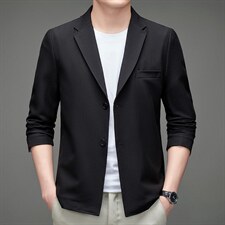2023秋季新款男装休闲风衣中老年西服纯色上衣外套MNSAX1-P205,男装西服,电商B212（原钱塘6029）
