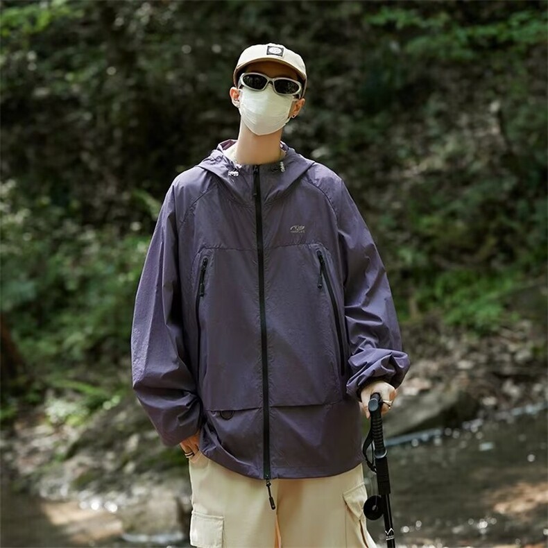 山系机能防紫外线冲锋衣男夏轻薄款户外速干防晒皮肤衣服夹克外套,男装夹克,星座1013