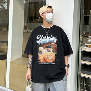 wassup candy短袖t恤男款夏季美式潮牌半袖重磅复古纯棉宽松体恤图片